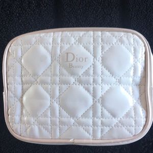 Dior beauty bag new like quilted off white
